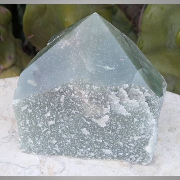 ❤️ green AVENTURINE crystal rock mineral point : calmness PROSPERITY chakra - Picture 3 of 6
